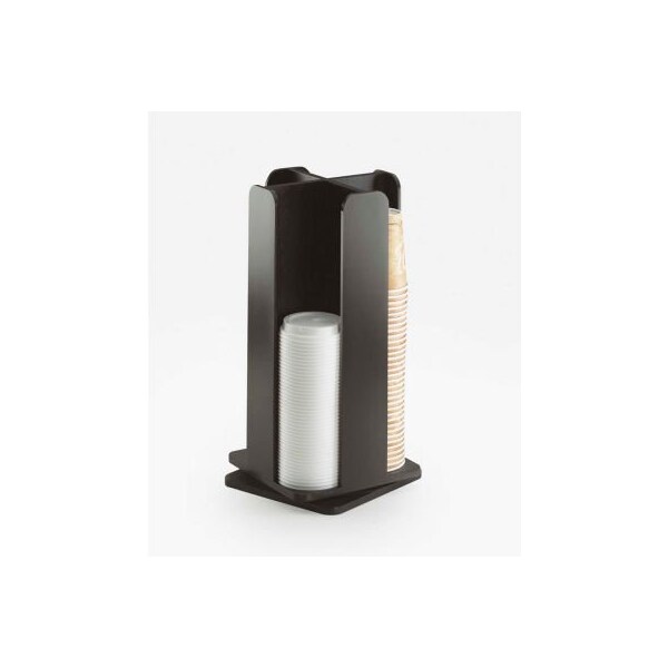 Cal Mil Plastics Cal-Mil 378-96 Midnight Revolving Cup / Lid Organizer 8-1/4"W x 8-1/4"D x 18"H - 378-96