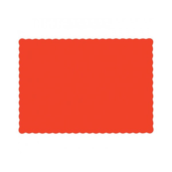 Hoffmaster 10" x 14" Scalloped Orange Paper Placemats, PK1000 - 310555