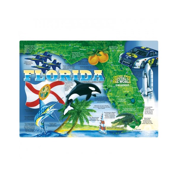 Hoffmaster 10" x 14" US State Facts Paper Placemats, PK1000 - 311136