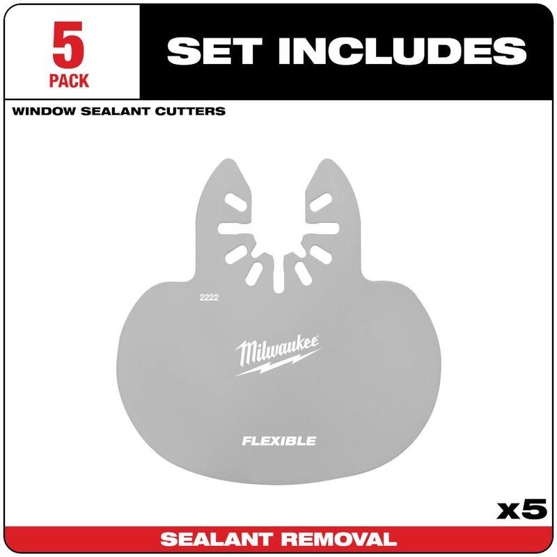 Cortador flexible de masilla y calafateo en forma de hongo de acero inoxidable de Milwaukee Herramienta multiusos con hoja oscilante (5 piezas) - 49-25-2222