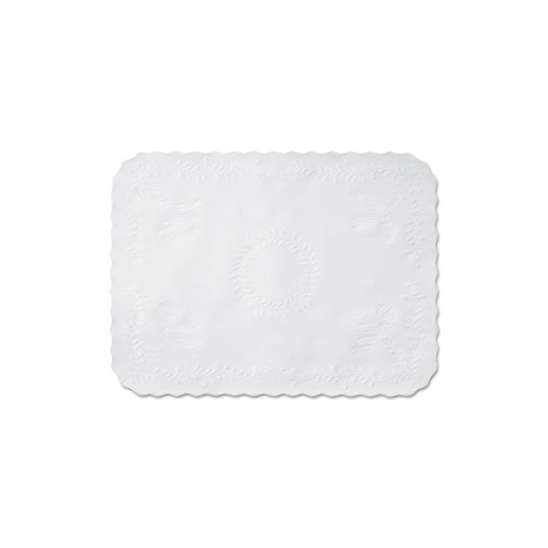 Hoffmaster ANNIVERSARY EMBOSSED SCALLOPED EDGE TRAY MAT, 14 X 19, WHITE, 1,000/CARTON - TC8704472