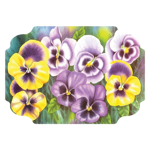 Hoffmaster 10" x 14" Die Cut Edge Pansies Paper Placemats, PK1000 - 310939