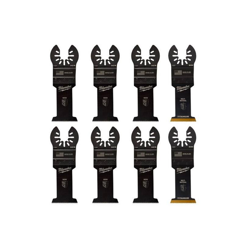 Set de hojas oscilantes para herramienta múltiple de 1-3/8 pulgadas de Milwaukee (8 piezas) - 49-25-1103W-49-25-1103W
