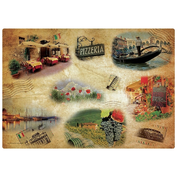 Hoffmaster 10" x 14" Tour of Italy Paper Placemats, PK1000 - 311132