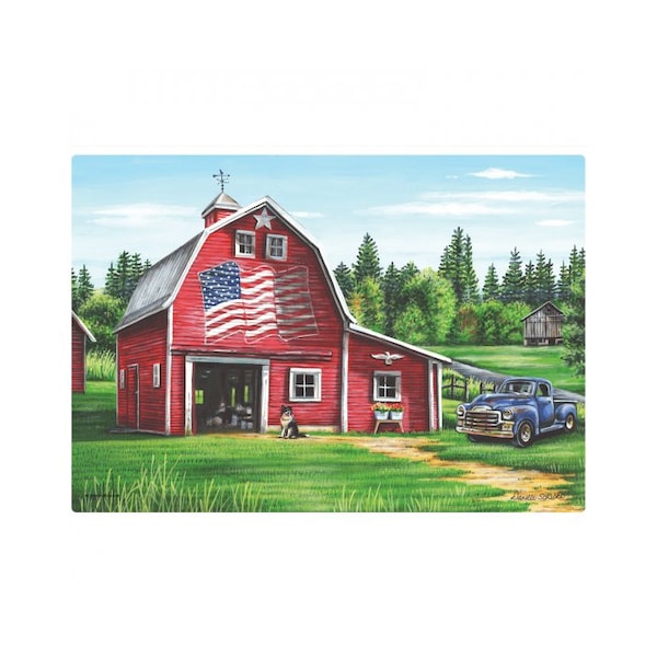 Hoffmaster 10" x 14" Patriotic Barn Paper Placemats, PK1000 - 311109