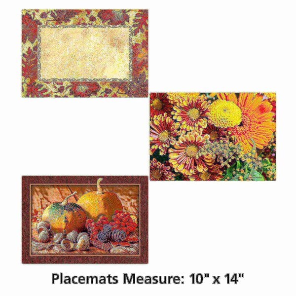 Hoffmaster 10" x 14" Autumn Days Multipack Paper Placemats PK 1000 - 702081