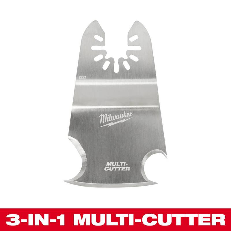 Herramienta multiusos de acero inoxidable universal Milwaukee 3 en 1 para cortar/rascar con hoja oscilante (1 pieza) - 49-25-2221