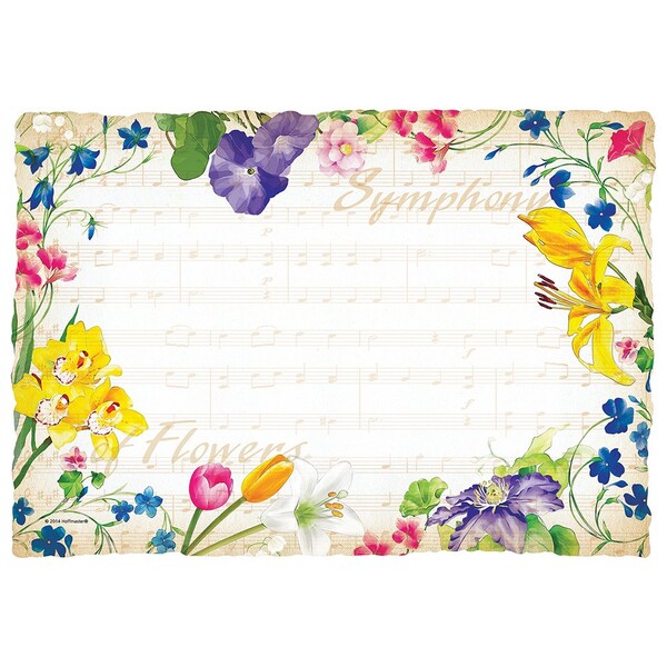 Hoffmaster 10" x 14" Symphony Flowers Paper Placemats, PK1000 - 311114