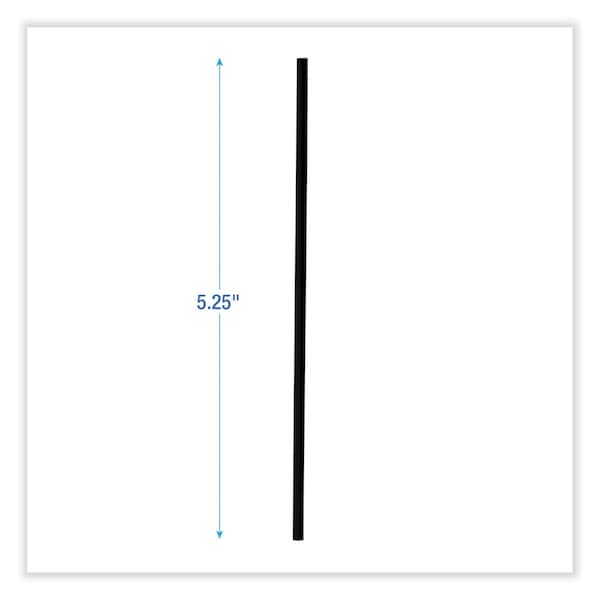 Boardwalk Stir-Straw 5-1/4", Black, PK10000 - BWK STRU525B10