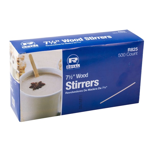 Amercareroyal Royal 7.5" Wood Coffee Stirrer, PK5000 - R825