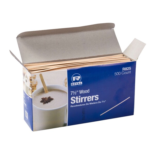 Amercareroyal Royal 7.5" Wood Coffee Stirrer, PK5000 - R825