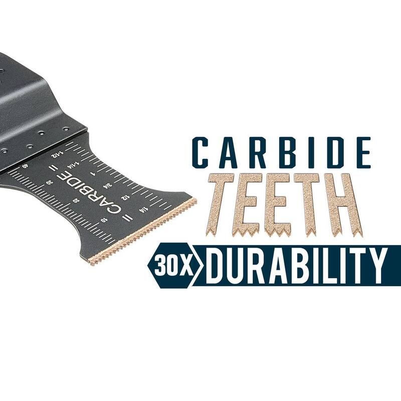 Genesis Universal 1-3/8 in. Quick-Fit Carbide Oscillating Multi-Tool Quick-Release Carbide Flush Cut Blade (paquete de 5) - GAMT541C-5