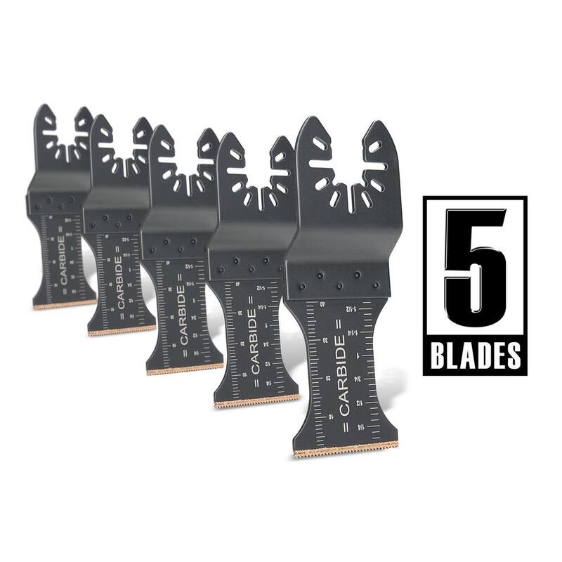 Genesis Universal 1-3/8 in. Quick-Fit Carbide Oscillating Multi-Tool Quick-Release Carbide Flush Cut Blade (paquete de 5) - GAMT541C-5
