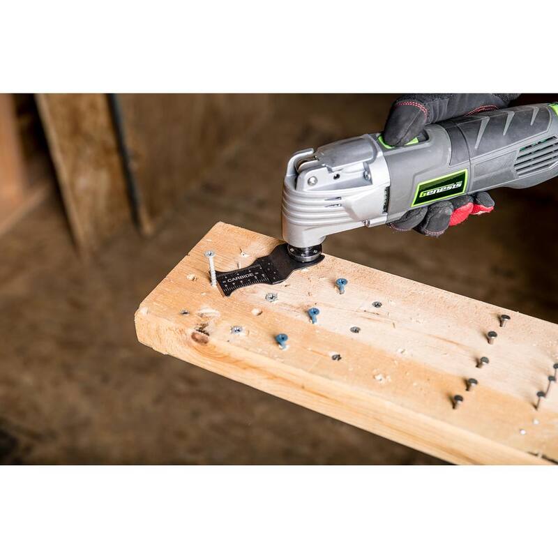 Genesis Universal 1-3/8 in. Quick-Fit Carbide Oscillating Multi-Tool Quick-Release Carbide Flush Cut Blade (paquete de 5) - GAMT541C-5