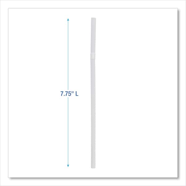 Boardwalk Flexible Wrapped Straws, 7.75", Plastic, White, PK10000 - BWKFSTW775W25