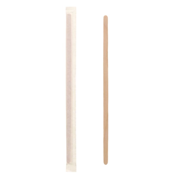 Amercareroyal Royal 7.5" Individually Wrapped Wood Coffee Stirrer, PK5000 - R825W