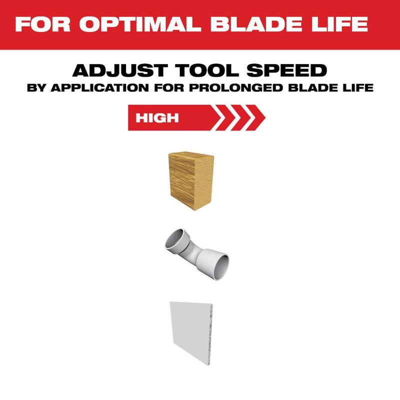 Cuchilla oscilante para multi-herramienta de corte de madera segmentada de ajuste universal de acero al alto carbono de 3-1/2 pulgadas Milwaukee (paquete de 1) - 49-25-1121