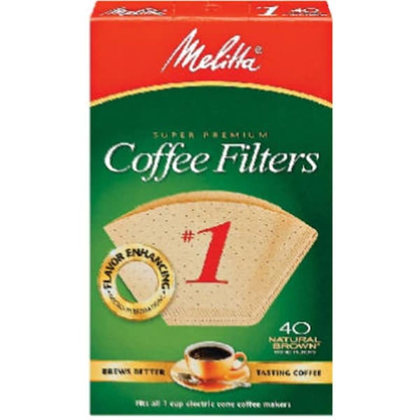 Melitta 620122 No. 1 Cone Coffee Filter, Natural Brown, 40PK - ME574028
