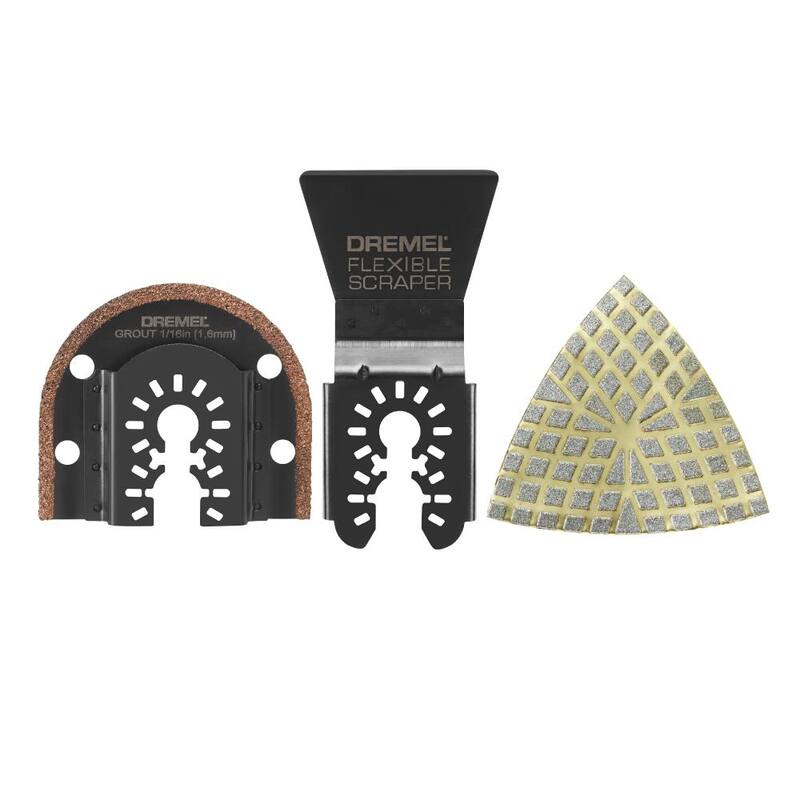 Set de Herramientas Multifunción Oscilante para Mortero y Azulejos Universal de Dremel (3 Piezas) - MM515U