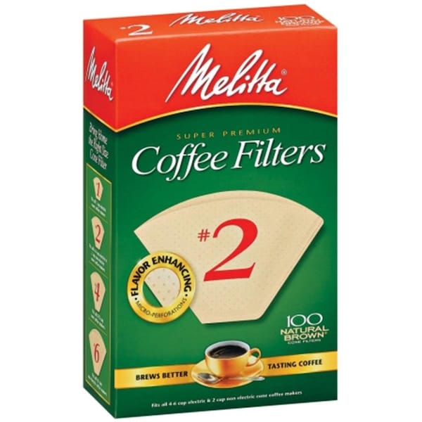 Melitta No. 2 Natural Brown Cone Coffee Filters, 100PK - 622752