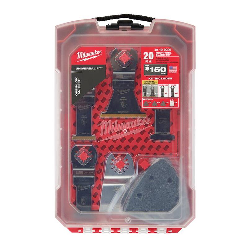 Kit de cuchillas para herramienta múltiple oscilante de Milwaukee (28 piezas) - 49-10-9220-49-10-9208W
