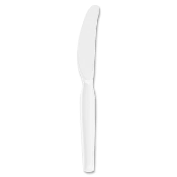 Dixie Heavywt Plastic Knives, 7-1/2" L, 100/BX, White PK - DXEKH207