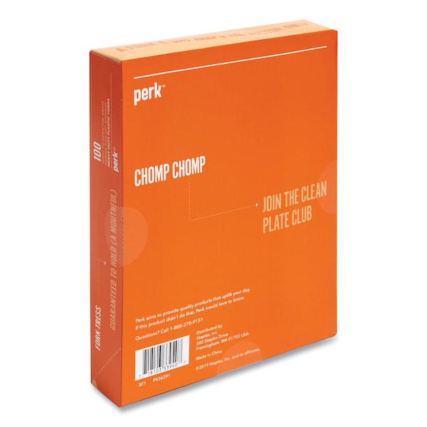 Perk Heavyweight Plastic Cutlery, Fork, White, PK100, 100PK - PK56391