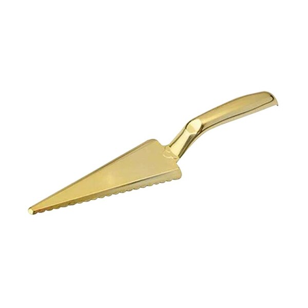 Smarty Had A Party Shiny Gold Disposable Plastic Cake Cutter/Lifter (48 Cake Cutters), 48PK - 435-G-CASE