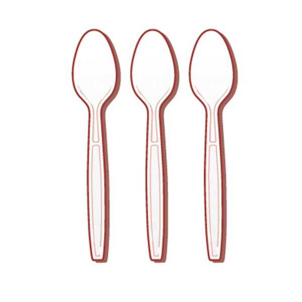 Fineline Settings Flairware Full Size Extra Heavy Cutlery Spoons - Boxed- Clear - 2502-CL