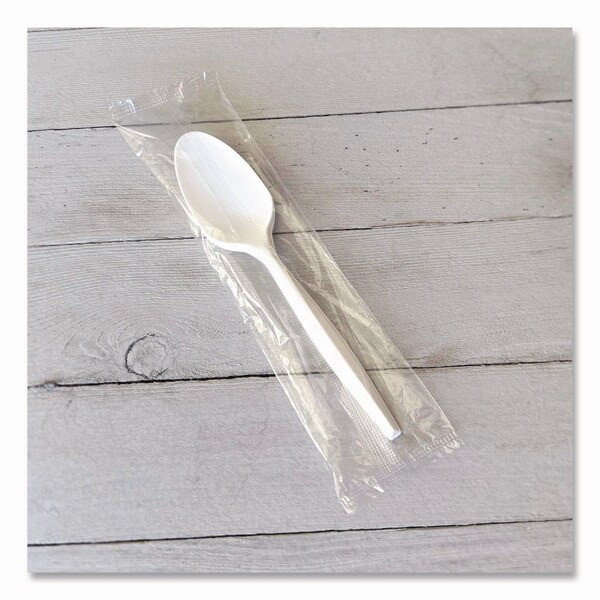 Boardwalk Heavyweight Wrapped Polystyrene Cutlery, Teaspoon, White, 1000PK - BWKSPOONWHPS