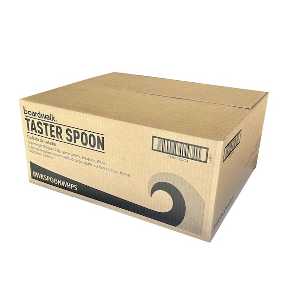 Boardwalk Heavyweight Wrapped Polystyrene Cutlery, Teaspoon, White, 1000PK - BWKSPOONWHPS