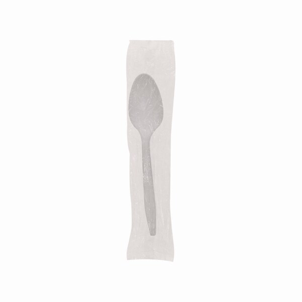 Pactiv Evergreen Fieldware Cutlery, Individually Wrapped, Mediumweight Spoon, Plastic, White, 1000PK - FKSWCH