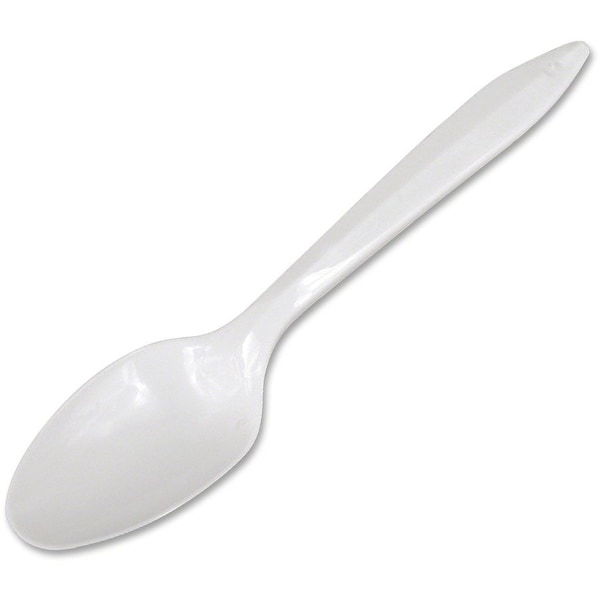 Dart Container Spoon, Plastic, M-Wgt, Wht 1000PK - DCCS6BW