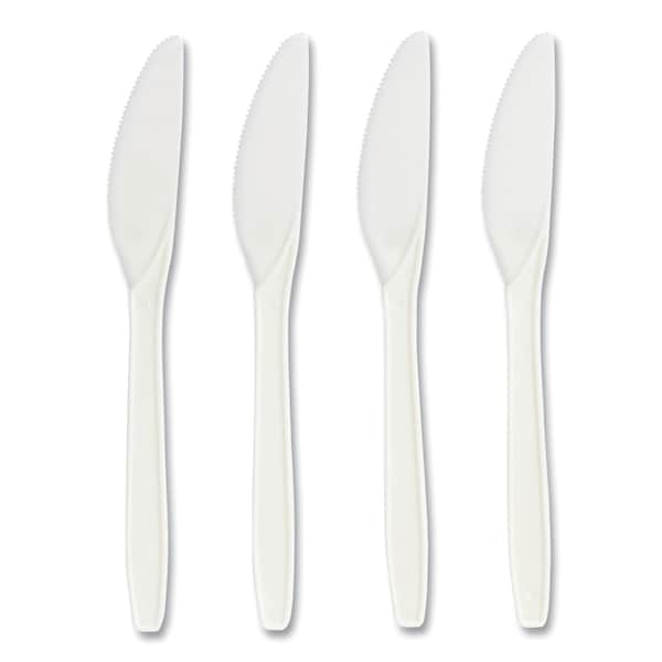 Perk Mediumweight Plastic Cutlery, Knife, White, PK300, 300PK - PK58700/PK56399