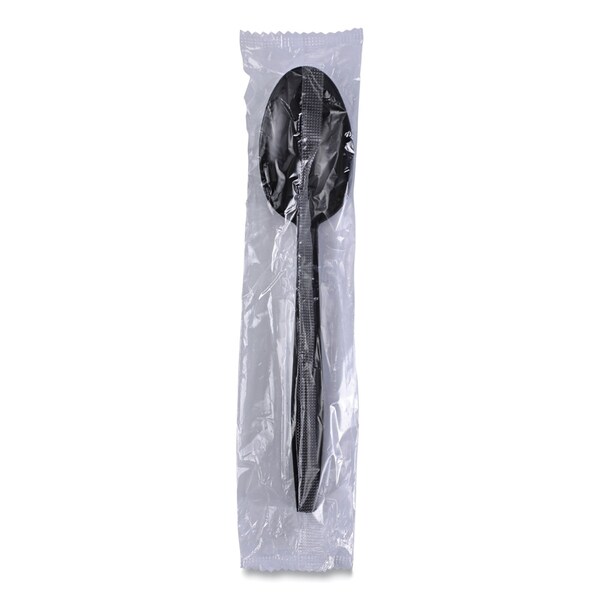 Boardwalk Heavyweight Wrapped Polypropylene Cutlery, Spoon, Plastic, Black, 1000PK - BWKTSHWPPBIW