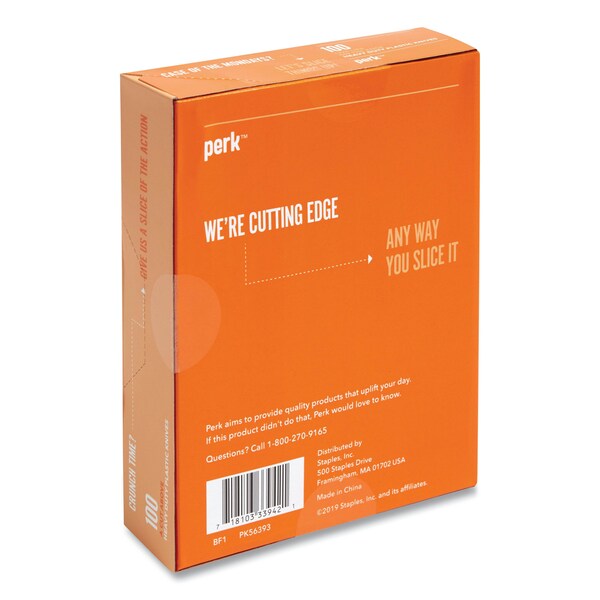 Perk Heavyweight Plastic Cutlery, Knives, Black, PK100, 100PK - PK56393