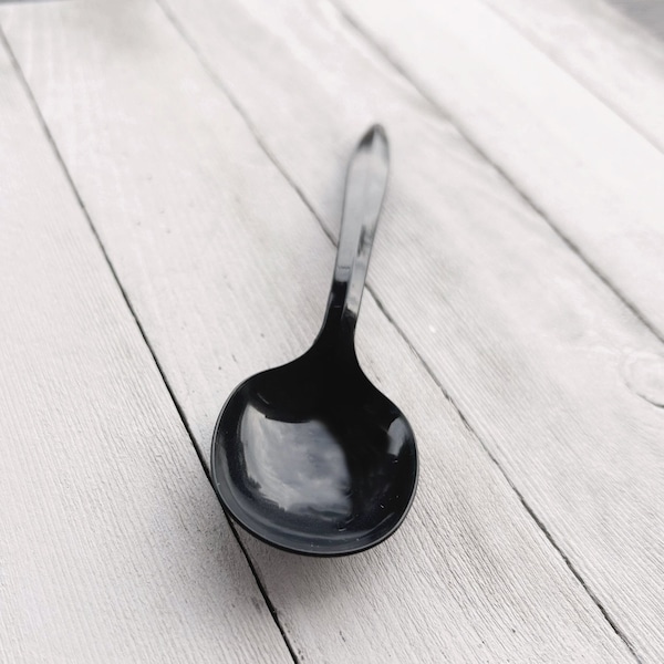 Boardwalk Mediumweight Polypropylene Cutlery, Soup Spoon, Black, 1000PK - BWKSOUPBLMW