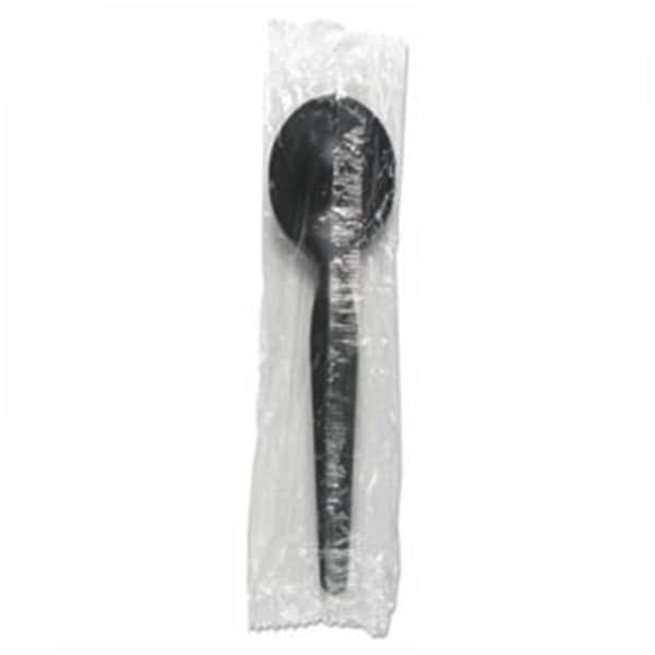 Razoredge BWK Heavyweight Wrapped Polystyrene Cutlery Soup Spoon, Black - RA3197873
