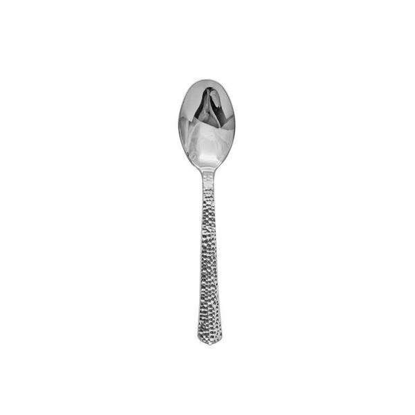 Smarty Had A Party Shiny Metallic Silver Hammered Plastic Spoons (1000 Spoons), 1000PK - 2649-CASE