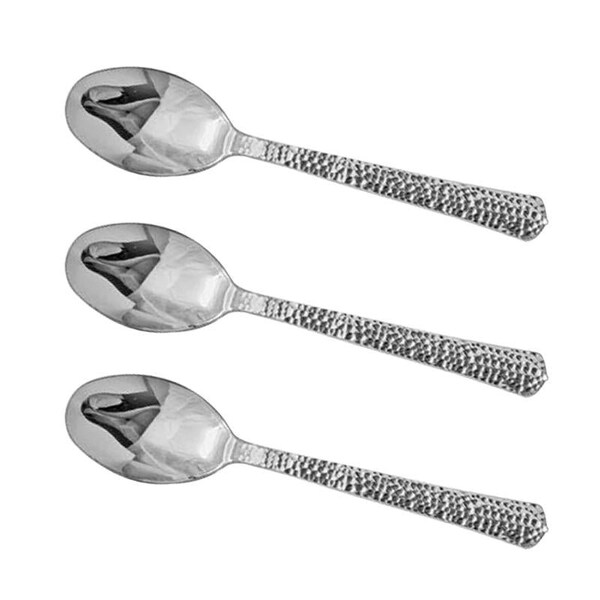 Smarty Had A Party Shiny Metallic Silver Hammered Plastic Spoons (1000 Spoons), 1000PK - 2649-CASE