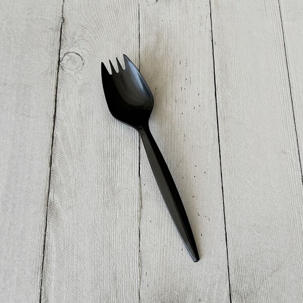Boardwalk Mediumweight Polypropylene Cutlery, Spork, Black, 1000PK - BWKSPORKBLPP