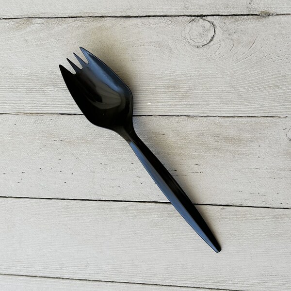 Boardwalk Mediumweight Polypropylene Cutlery, Spork, Black, 1000PK - BWKSPORKBLPP
