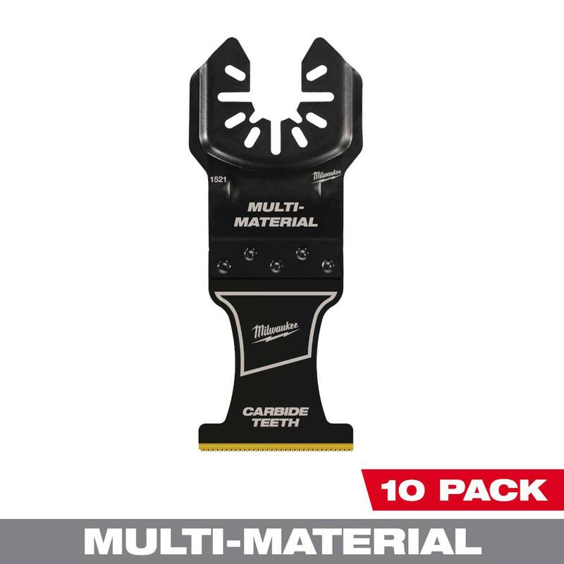 Milwaukee 1-3/8 in. Carbide Universal Fit Extreme Wood and Metal Cutting Multi-Tool Oscillating Blade (Paquete de 10) - 49-25-1529