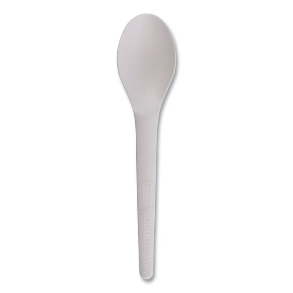 Eco-Products Plantware Compostable Cutlery, Spoon, 6 in., White, 1000PK - EP-S013-W