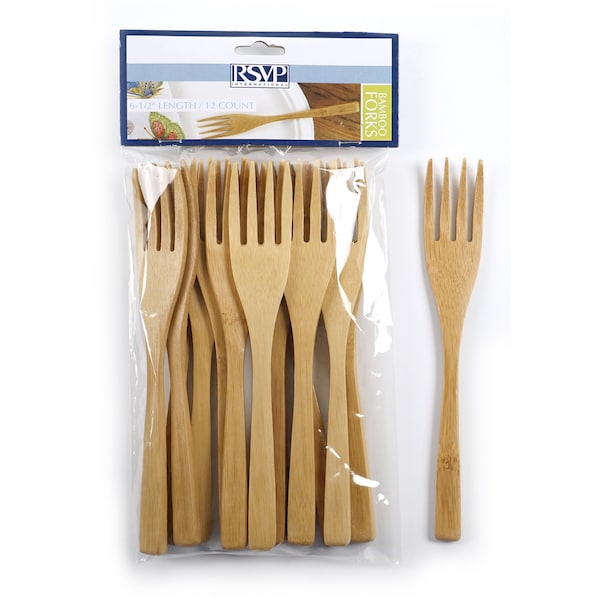 Rsvp International Bamboo Fork - 12 Pcs Polybag, 12PK - BFK-12