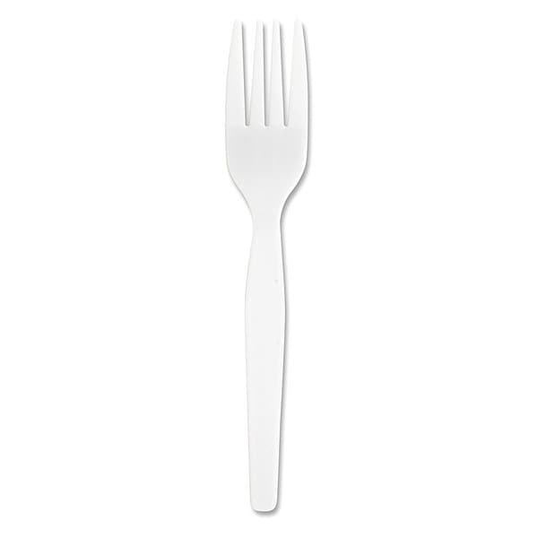 Genuine Joe Heavyweight White Plastic Forks, PK40 - GJO0010430CT