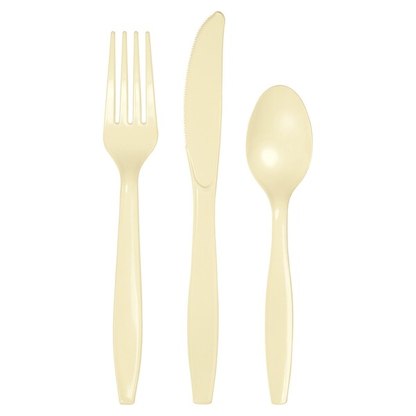 Touch Of Color Assorted Plastic Cutlery, Ivory, 288PK - 010435