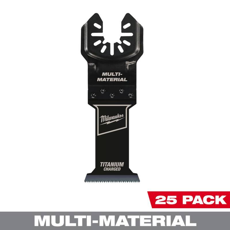 Milwaukee 1-3/8 pulgadas. Hoja oscilante de corte multiusos para madera y metal, de titanio bimetálica con ajuste universal (paquete de 25) - 49-25-1238