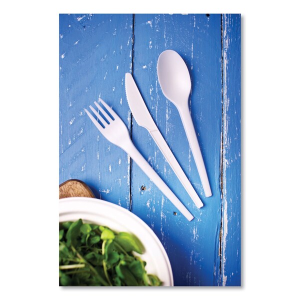 Vegware White CPLA Cutlery, Fork, PK1000 - VW-FK6.5