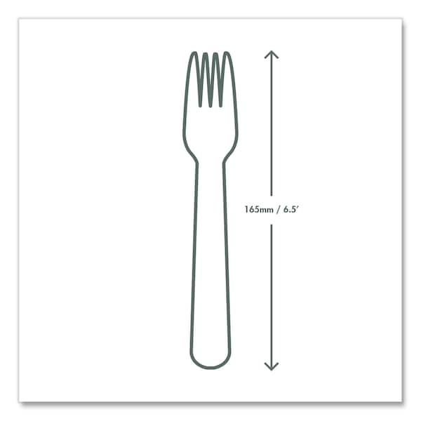 Vegware White CPLA Cutlery, Fork, PK1000 - VW-FK6.5